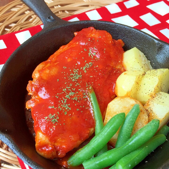 簡単♪チキンのトマトソース煮込み